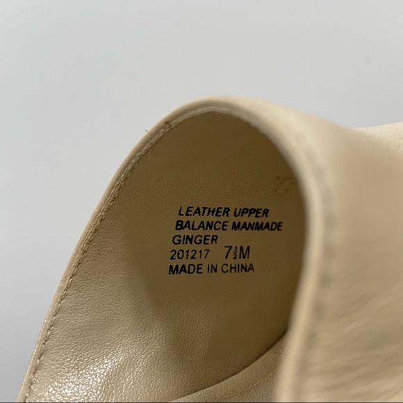 Vintage Retro Madison & Max Genuine Leather Ivory Cork Square Toe Wedge Sandal - Picture 10 of 11